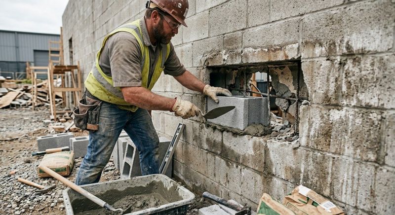 Cinder Block Wall Repair in Bountiful, UT