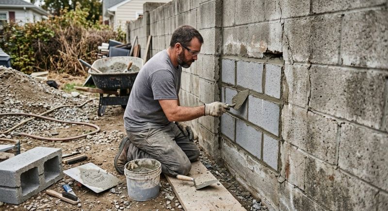 Cinder Block Wall Repair in Hooper, UT
