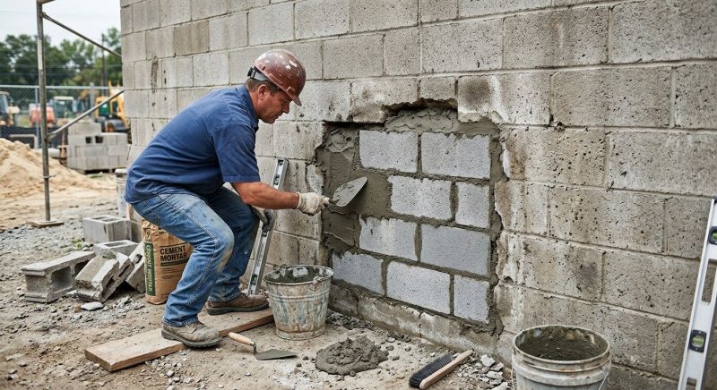 Cinder Block Wall Repair in Hooper, UT