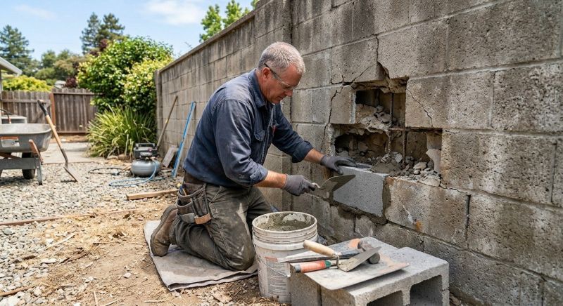 Stone Wall Repair in Davis County, UT