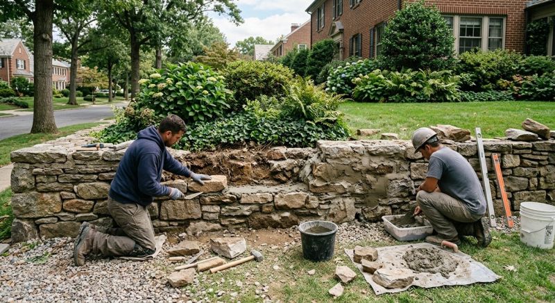 Stone Wall Repair in Woods Cross, UT